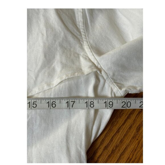 A New Day Women's Linen Long Sleeve Belted Trench Coat White Size M Fall Fashion - Picture 9 of 9